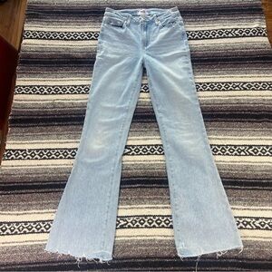PAIGE 26 High Rise Laurel Canyon Flared Bell Bottom Rally Distressed Jeans